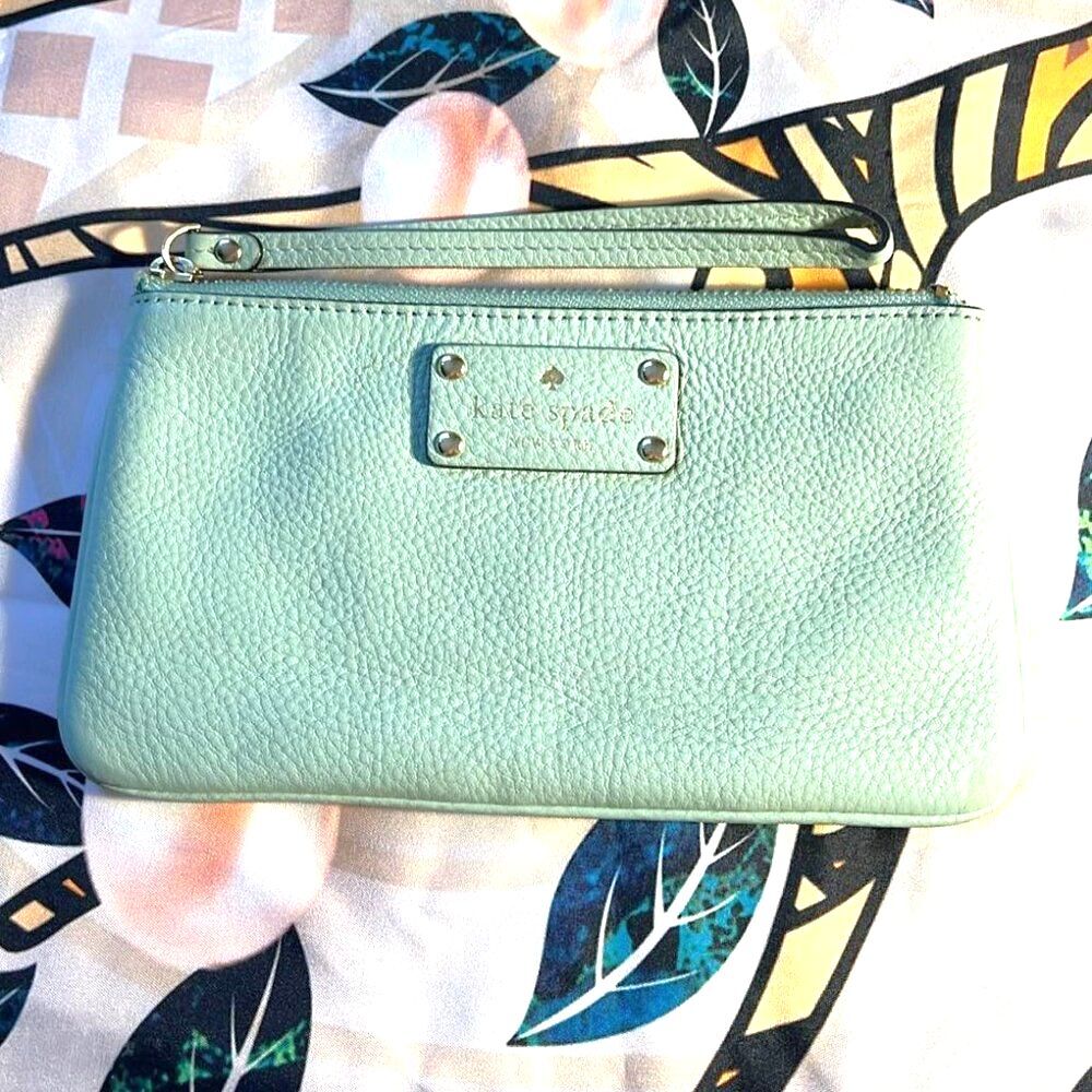 Kate Spade Wristlet - Light Aqua Color - See pictures for issues